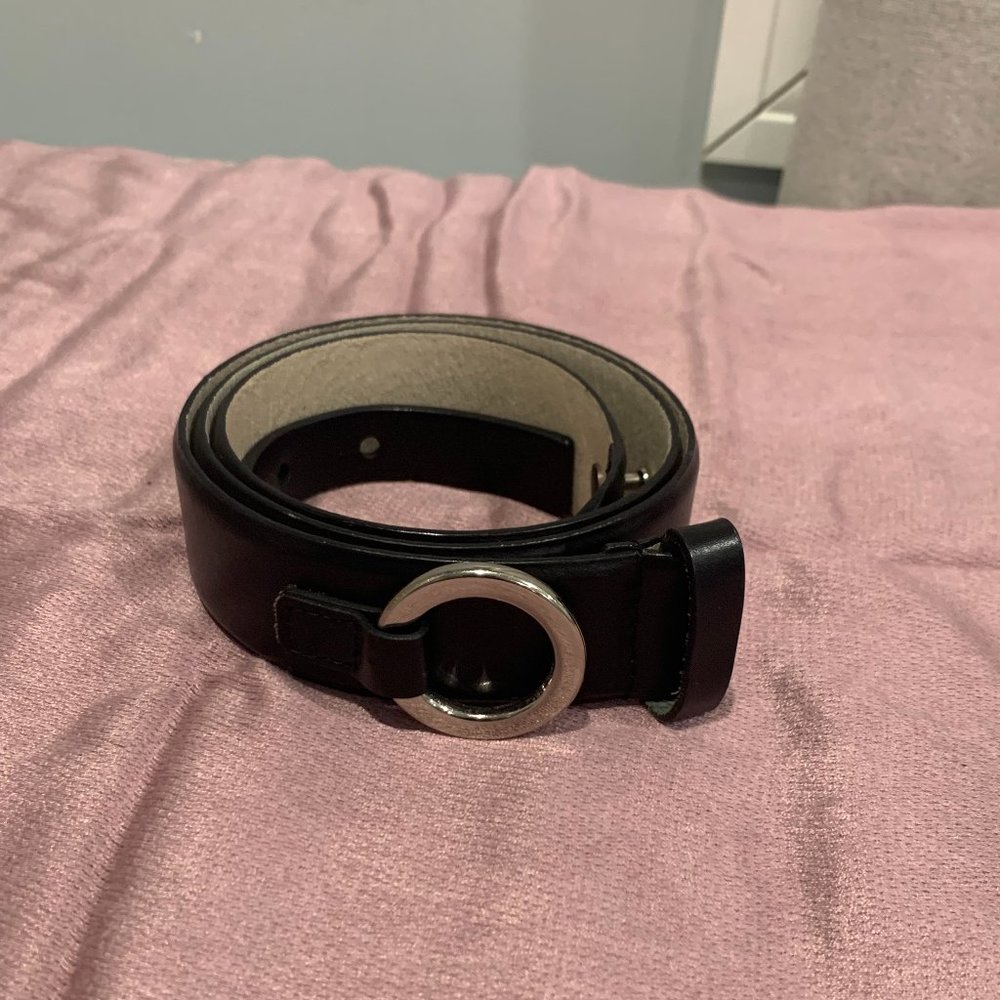 Ellen Tracy Genuine Black Leather Belt